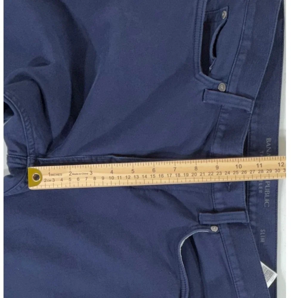 Banana Republic Traveler‎ Slim Pants 32x34 (fits 33x33) Navy Stretch Cotton READ